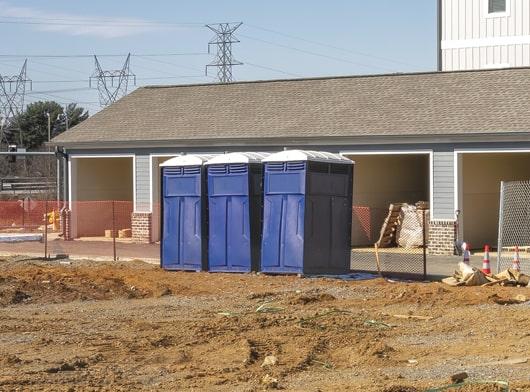 multiple construction porta potties can be rented at once for a single work site in order to accommodate multiple staff members and prevent lines